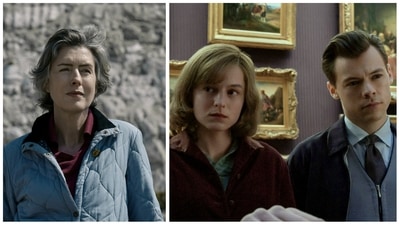 Gina Mckee plays the older version of Marion, played by Emma Corrin in My Policeman, which also features Harry Styles. Gina Mckee plays the older version of Marion, played by Emma Corrin in My Policeman, which also features Harry Styles.