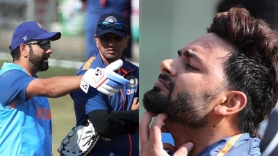 Rohit Sharma with Rahul Dravid; Rishabh Pant Rohit Sharma with Rahul Dravid; Rishabh Pant