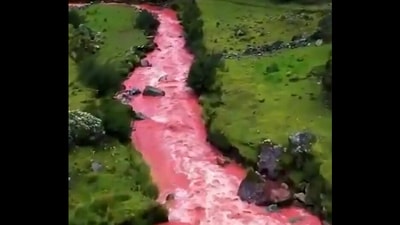 Red river in Peru. (Twitter/@fasc1nate) Red river in Peru. (Twitter/@fasc1nate)