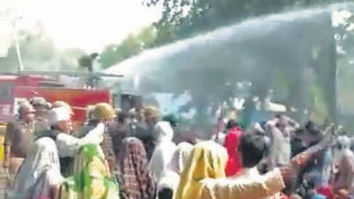 Farmer leader Sukhbir Khalifa said at least 600 protesters from 24 nearby villages gathered at the NTPC Dadri project site’s main gate to demand fair compensation for their land acquired by the corporation during the early 1970s (SOURCED) Farmer leader Sukhbir Khalifa said at least 600 protesters from 24 nearby villages gathered at the NTPC Dadri project site’s main gate to demand fair compensation for their land acquired by the corporation during the early 1970s (SOURCED)