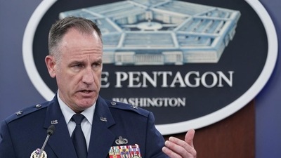 Pentagon spokesman Air Force Brig. Gen. Patrick Ryder speaks during a briefing at the Pentagon in Washington, Tuesday, Nov. 1, 2022. (AP Photo/Susan Walsh) Pentagon spokesman Air Force Brig. Gen. Patrick Ryder speaks during a briefing at the Pentagon in Washington, Tuesday, Nov. 1, 2022. (AP Photo/Susan Walsh)