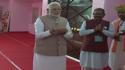 At the event, PM Modi also asked Rajasthan, Gujarat, Madhya Pradesh, Maharashtra governments to prepare a roadmap to develop the Mangarh Dham. (Youtube/Narendra Modi)