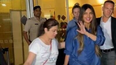 Priyanka Chopra returned to Mumbai early on Tuesday. Priyanka Chopra returned to Mumbai early on Tuesday.