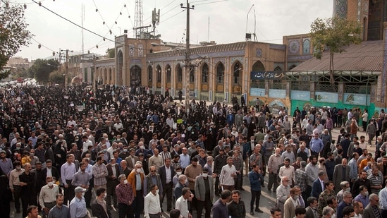 Iran Anti-Hijab Protests: Iranians rally in the western city of Kermanshah.(AFP)