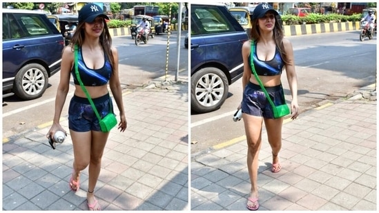 Malaika Arora wears a sports bra with shorts. (HT Photo/Varinder Chawla) Malaika Arora wears a sports bra with shorts. (HT Photo/Varinder Chawla)