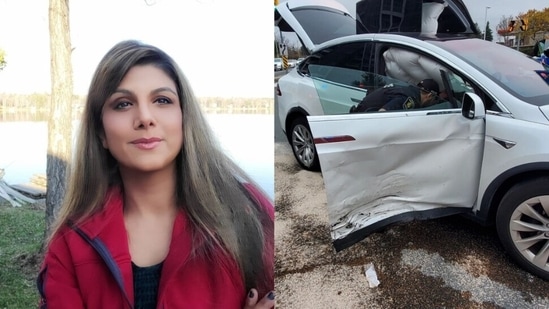 Rambha, known for featuring in Judwaa, met with a car accident.