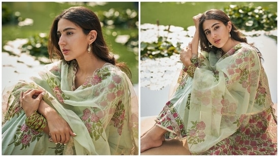 Sara Ali Khan poses in a cotton suit set for latest photoshoot. (Instagram)