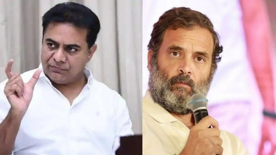 Telangana minister and TRS leader KT Rama Rao and Congress leader Rahul Gandhi sparred over the former party's recent name change.