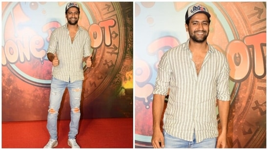 Vicky Kaushal attends Phone Bhoot special screening. (HT Photo/Varinder Chawla)