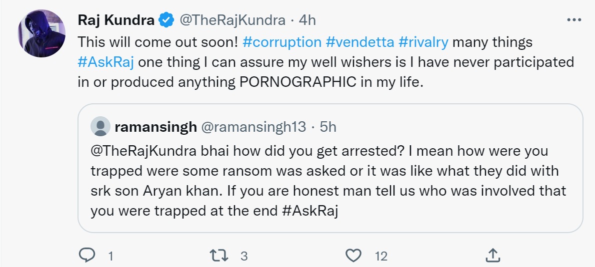 Raj Kundra on his arrest.