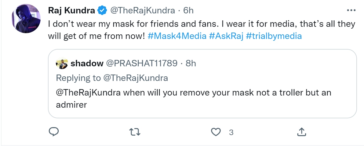 Raj Kundra on Twitter.