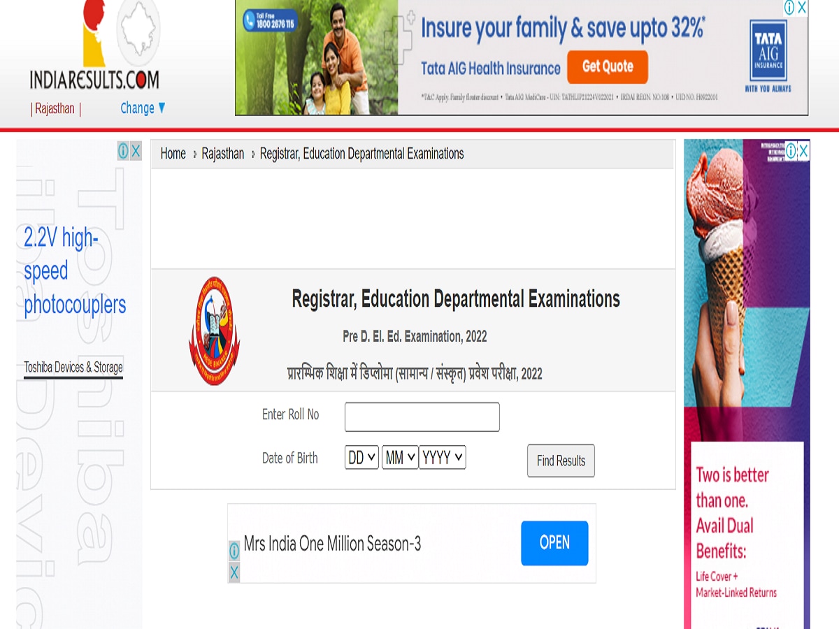 Rajasthan BSTC Result 2022 Live: Pre DElEd Result Out, Direct Link To ...