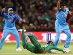 India won the nail-biting rail-hit thriller against Bangladesh at Adelaide Oval in Australia today by five runs. 