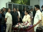Mamata Banerjee and MK Stalin speak to reporters on Wednesday.