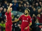 Liverpool's Darwin Nunez, left, and Liverpool's Mohamed Salah celebrate(AP) Liverpool's Darwin Nunez, left, and Liverpool's Mohamed Salah celebrate(AP)