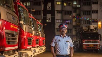 Mumbai, India - November 02, 2022: Sanjay Manjrekar, Chief Fire Officer (CFO), Mumbai Fire Brigade (MFB), poses for the photos at Byculla Fire Station, in Mumbai, India, on Wednesday, November 02, 2022. (Photo by Satish Bate/ Hindustan Times) (Satish Bate/HT PHOTO) Mumbai, India - November 02, 2022: Sanjay Manjrekar, Chief Fire Officer (CFO), Mumbai Fire Brigade (MFB), poses for the photos at Byculla Fire Station, in Mumbai, India, on Wednesday, November 02, 2022. (Photo by Satish Bate/ Hindustan Times) (Satish Bate/HT PHOTO)