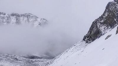 Snowfall in the higher reaches of the Himalayas on Tuesday. (PTI Photo)