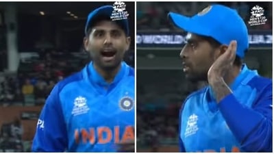 Suryakumar Yadav gestures at crowd during IND vs BAN match at Adelaide (Screenshot) Suryakumar Yadav gestures at crowd during IND vs BAN match at Adelaide (Screenshot)