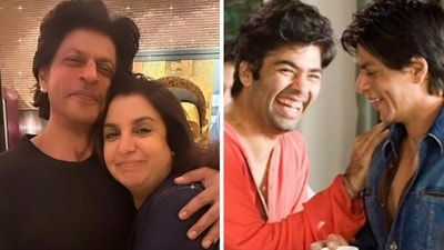 Shah Rukh Khan with Farah Khan and Karan Johar. Shah Rukh Khan with Farah Khan and Karan Johar.