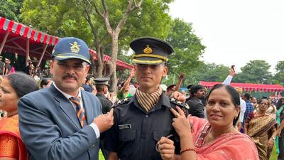 Rajnish Kumar Chandel, a former student of GGN Khalsa College , Ludhiana, brought laurels to his alma mater by being commissioned as a Lieutenant in the Indian Army. (HT PHOTO)