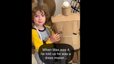 Six year old makes dresses. (Instagram/@couture.to.the.max) Six year old makes dresses. (Instagram/@couture.to.the.max)