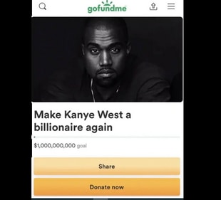 Kanye West's GoFundMe page. (GoFundMe)