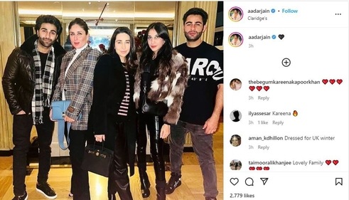 Taking to Instagram, Kareena's cousin Aadar Jain shared a photo.