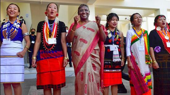 President Droupadi Murmu in Kohima, Nagaland on Wednesday. (PTI Photo)