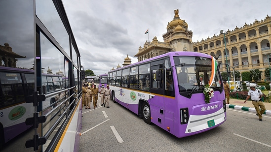 A total of 15 buses can be charged at one time at Yelahanka bus terminal. (Pic for representation)(PTI) A total of 15 buses can be charged at one time at Yelahanka bus terminal. (Pic for representation)(PTI)