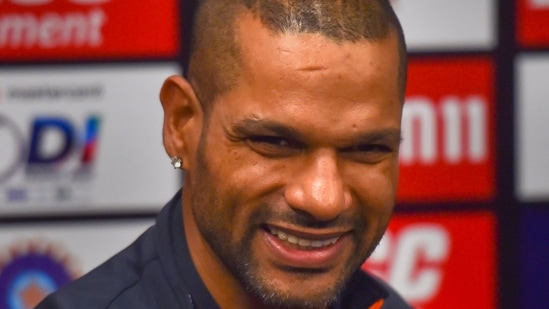 Shikhar Dhawan during a press conference(PTI) Shikhar Dhawan during a press conference(PTI)