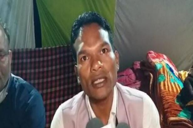Rudesh Paraste is the newly elected district panchayat president of Dindori, Madhya Pradesh. (ANI Photo)