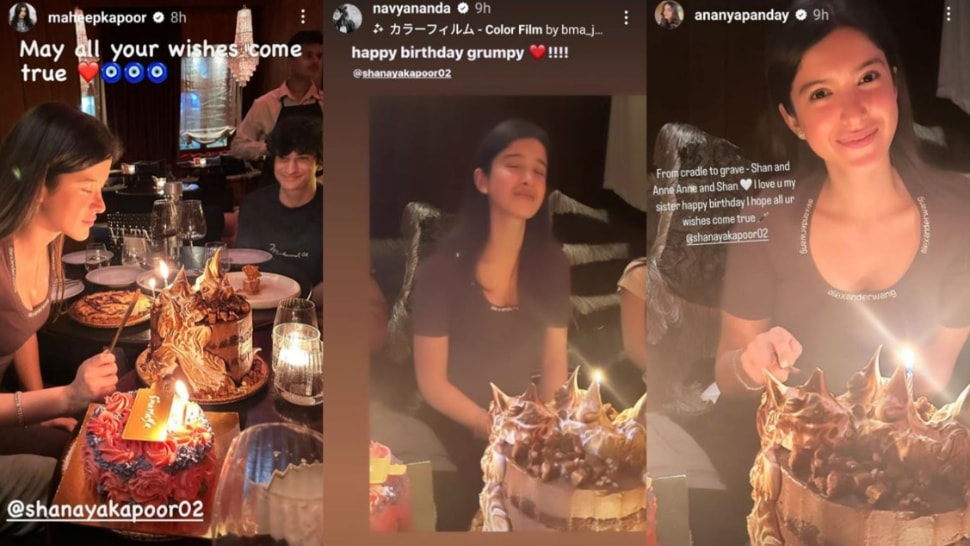 Taking to their Instagram Stories, Ananya and Navya also gave glimpses inside Shanaya's birthday celebrations.