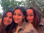 Alia Bhatt with Shaheen Bhatt and Soni Razdan. 
