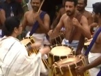 West Bengal CM Mamata Banerjee plays drums at a family function of Bengal governor La Ganesan in Chennai. (ANI screengrab)
