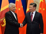 Sri Lanka President Ranil Wickremesinghe with Chinese counterpart Xi Jinping. Sri Lanka President Ranil Wickremesinghe with Chinese counterpart Xi Jinping.