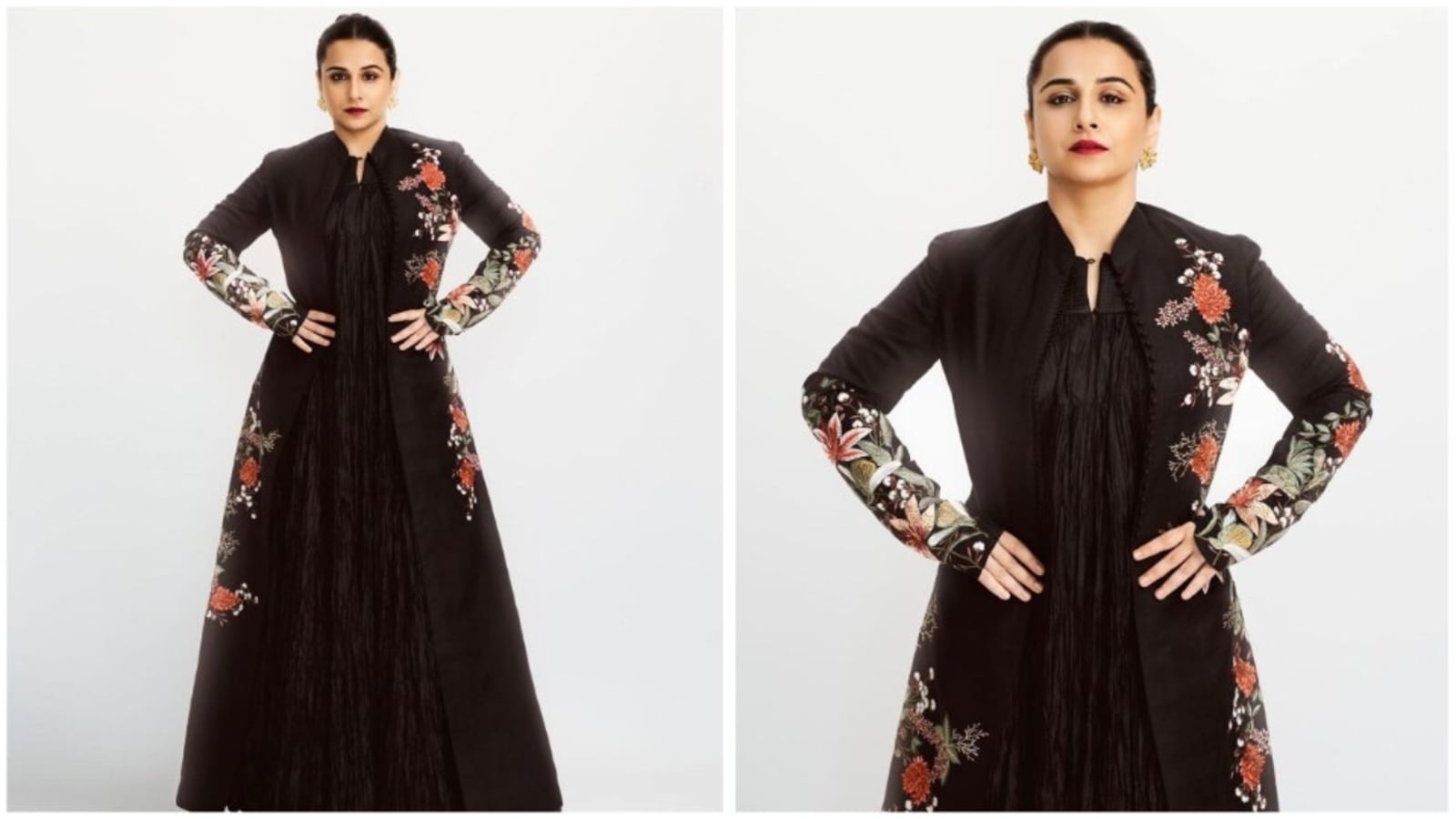 Vidya Balan looks majestic in all-black Rohit Bal couture