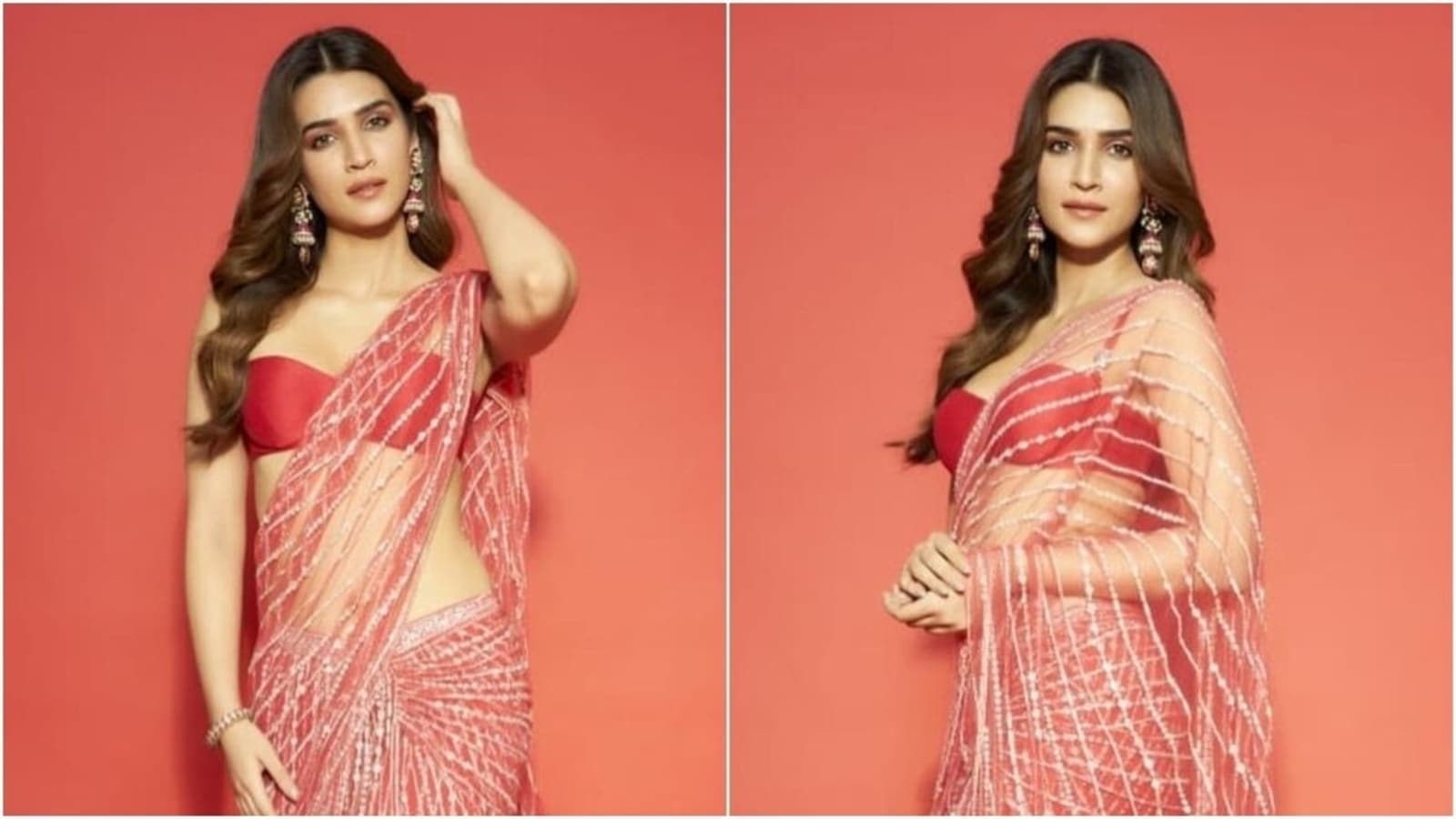 Sixvideoxxx - Kriti Sanon in sheer sequin saree makes a case for pairing six yards with a  modern statement blouse: See pics | Fashion Trends - Hindustan Times