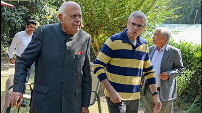 National Conference on Wednesday night released names of constituency in-charges of 47 seats of Kashmir Valley, a hint that these leaders could be potential candidates in the first elections in UT. (PTI) National Conference on Wednesday night released names of constituency in-charges of 47 seats of Kashmir Valley, a hint that these leaders could be potential candidates in the first elections in UT. (PTI)