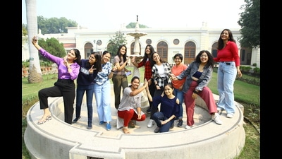 Soaking in the joy of making it to the college of their choice are freshers at Indraprastha College for Women. (Photos: Manoj Verma/HT) Soaking in the joy of making it to the college of their choice are freshers at Indraprastha College for Women. (Photos: Manoj Verma/HT)