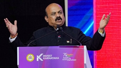 Bengaluru: Karnataka Chief Minister Basavaraj Bommai speaks during the inauguration of the Global Investors Meet �Invest Karnataka 2022�, at Palace grounds in Bengaluru, Wednesday, Nov. 2, 2022. (PTI Photo/Shailendra Bhojak)(PTI11_02_2022_000153A) (PTI) Bengaluru: Karnataka Chief Minister Basavaraj Bommai speaks during the inauguration of the Global Investors Meet �Invest Karnataka 2022�, at Palace grounds in Bengaluru, Wednesday, Nov. 2, 2022. (PTI Photo/Shailendra Bhojak)(PTI11_02_2022_000153A) (PTI)