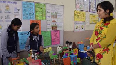 Students from 23 districts of Punjab participated in the state-level science fair at meritorious school in Ludhiana. (HT PHOTO)