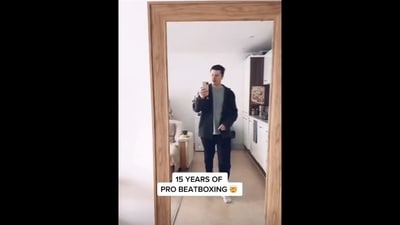 D-low showing off his mind-blowing 15-year beatboxing progression. (Instagram/@dertvardir) D-low showing off his mind-blowing 15-year beatboxing progression. (Instagram/@dertvardir)