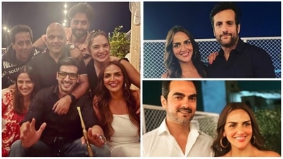Esha Deol with her friends at her birthday party. Esha Deol with her friends at her birthday party.