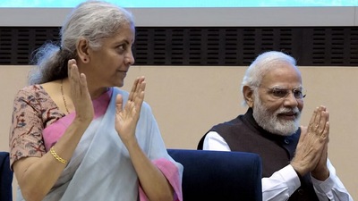 Prime Minister Narendra Modi with Union finance minister Nirmala Sitharaman.
