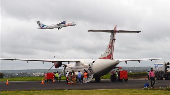 The airport’s new terminal constructed across 4,000 sqm will be able to process 300 passengers at a time. It is expected to be complete by March 2023. (Hindustan Times File Photo)