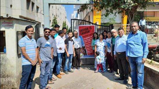 Members of Balewadi Residency Cooperative Housing Federation Limited . (HT PHOTO)