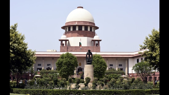 New Delhi, India- April 27, 2017: A View of Supreme court in New Delhi, India on Thursday, April 27, 2017. ( Photo by Sonu Mehta/ Hindustan Times) (Sonu Mehta/HT PHOTO)