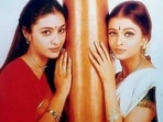 Tabu and Aishwarya Rai in stills from Kandukondain Kandukondain. Tabu and Aishwarya Rai in stills from Kandukondain Kandukondain.