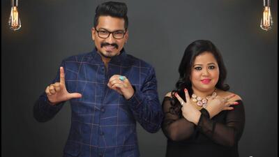 Comedian Bharti Singh with husband, Harsh Limbachiyaa Comedian Bharti Singh with husband, Harsh Limbachiyaa
