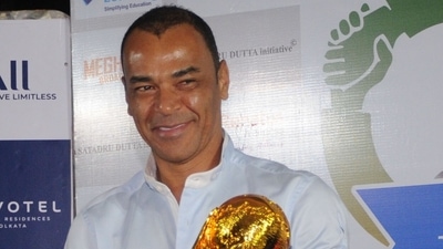 Cafu during an event in Kolkata. (Samir Jana/HT) Cafu during an event in Kolkata. (Samir Jana/HT)